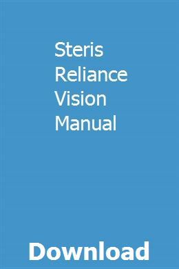 Steris reliance vision manual online